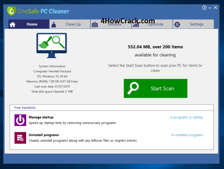 OneSafe PC Cleaner Pro Serial Key Free Download