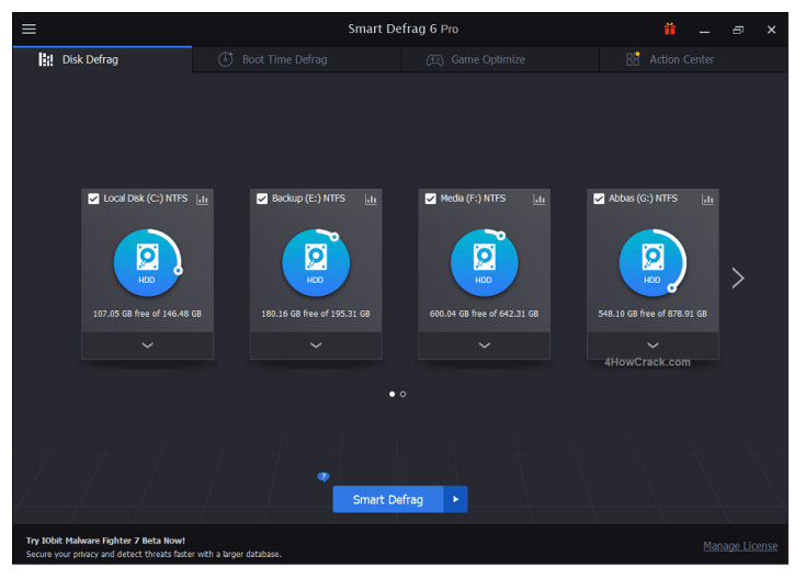IObit Smart Defrag 6 Pro Serial Key Free Download