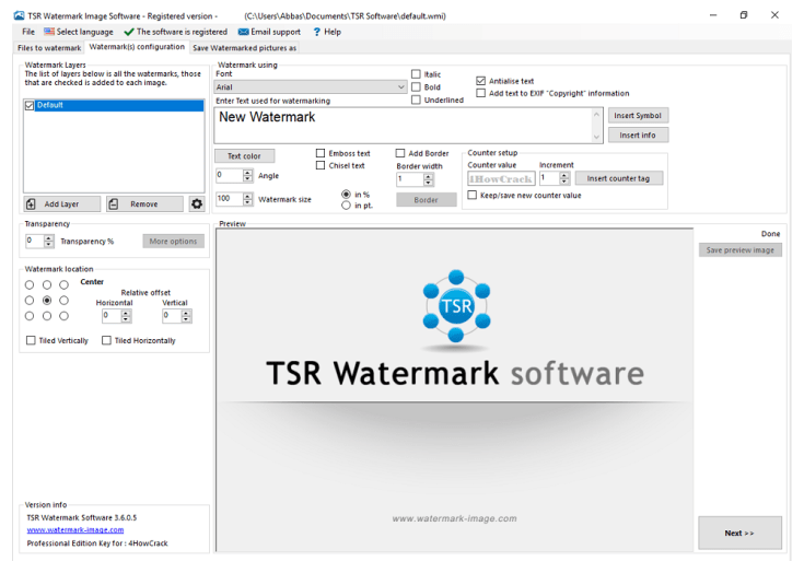 TSR Watermark Image Pro Serial Key