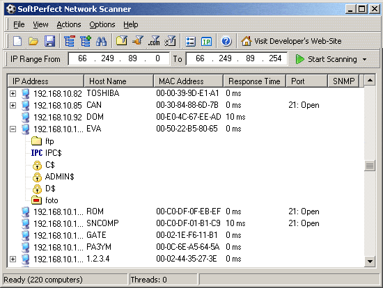 SoftPerfect Network Scanner